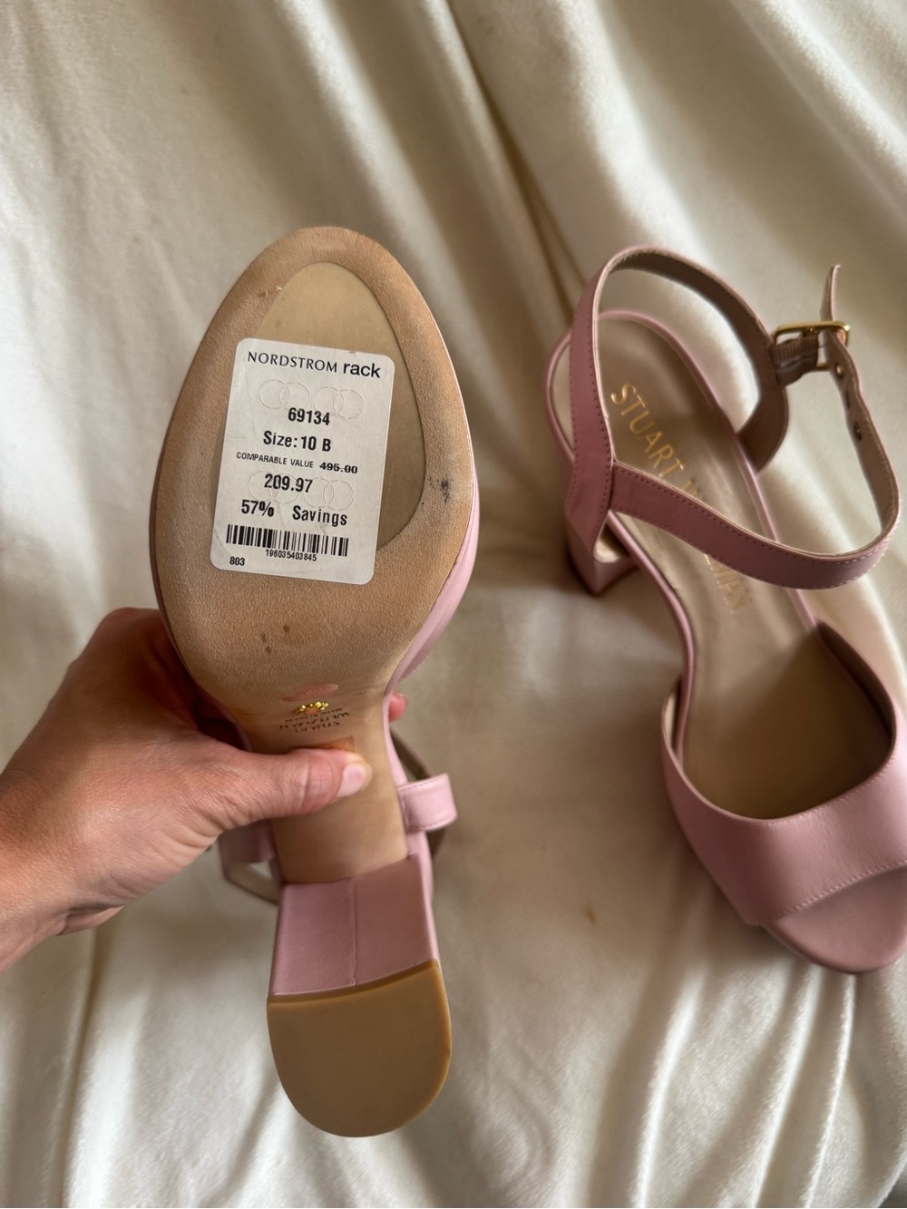 Stuart Weitzman pink leather Ryder platform sandal - Picture 4 of 11